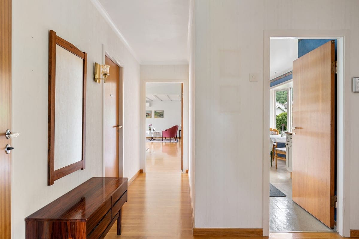 An open interior doorway and wall frame in a house, of the kind that limits furniture delivery